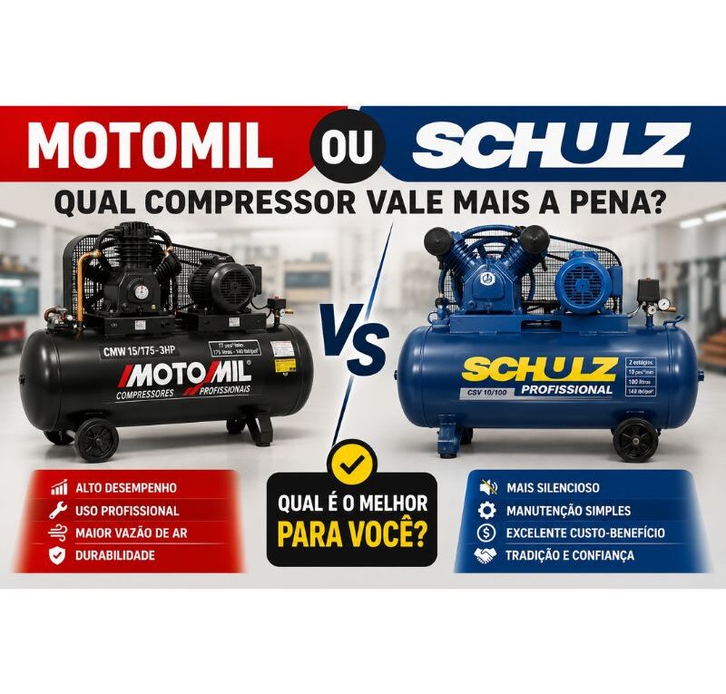 Motomil ou Schulz: comparativo de compressores de ar