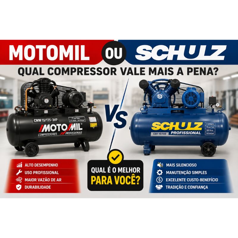 Motomil ou Schulz: comparativo de compressores de ar
