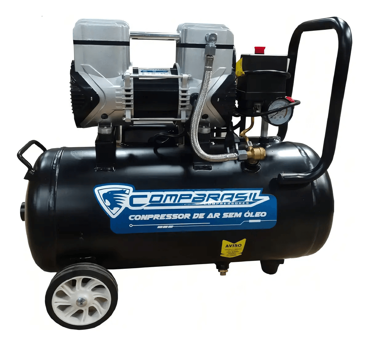 CompBrasil 25L Silencioso Isento de Óleo compressor sem óleo silencioso