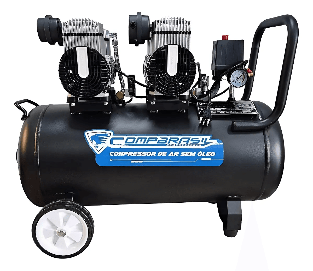 CompBrasil 50L 1HP Portátil Sem Óleo compressor sem óleo silencioso