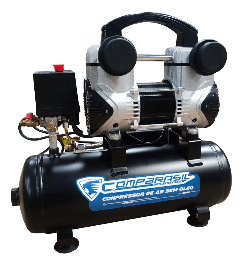 CompBrasil 800W 8L Isento de Óleo compressor sem óleo silencioso