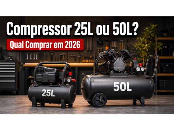 compressor de ar 25 litros ou 50 litros qual comprar em 2026