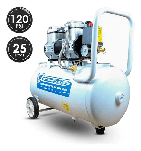 Compressor Odontológico 25L Isento de Óleo compressor sem óleo silencioso