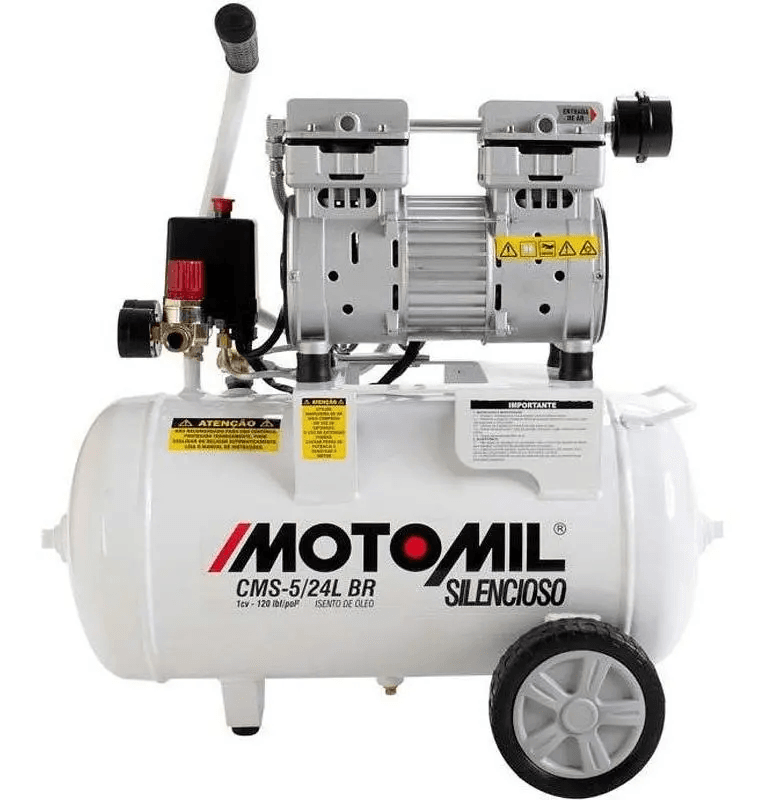 compressor Motomil 24 litros para pequenos trabalhos de pintura