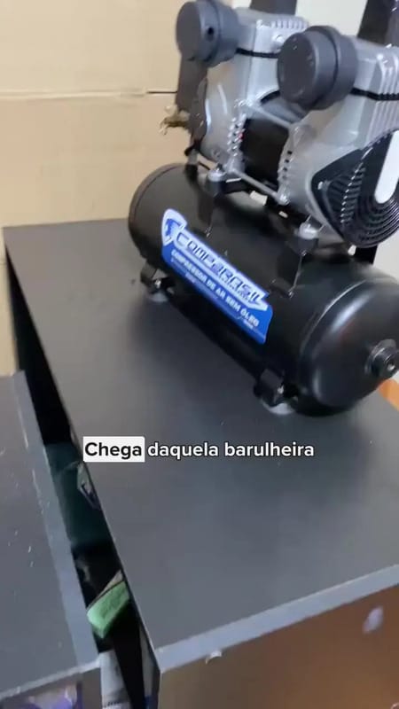 compressor sem óleo silencioso foto real compbrasil 800w 8l isento de óleo