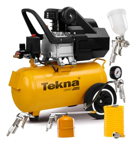 Compressor Tekna CP8525 22L 2.5HP Kit Pintura Funilaria