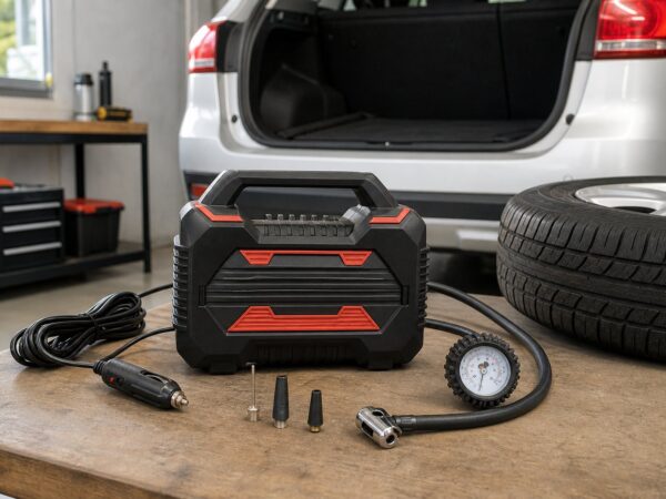 Compressor de ar portátil Tramontina 12V para calibrar pneu de carro